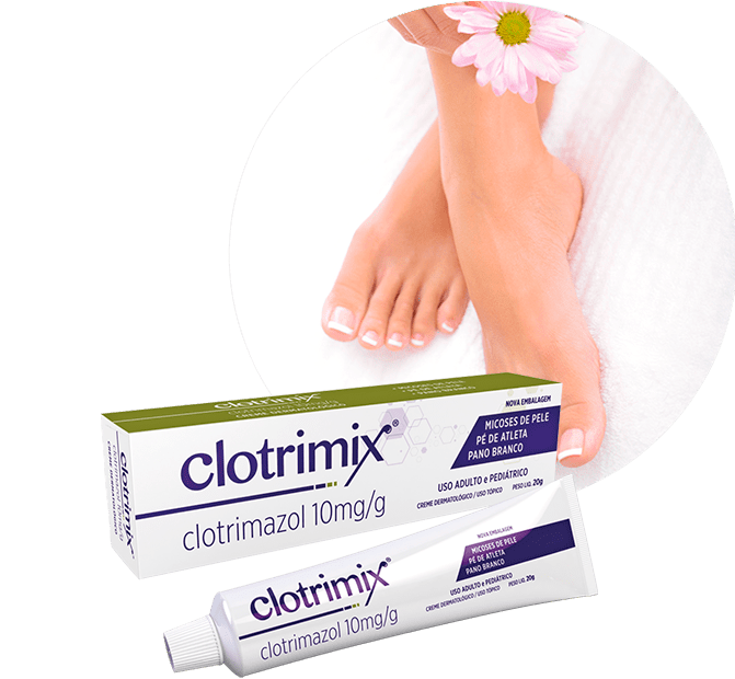 Clotrimix creme - Micose de pele, pé de atleta e pano branco